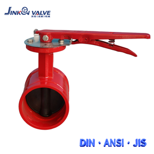 שסתום פרפר D81X-16 עם ידית מחורצת, גוף ברזל יצוק QT450, דיסק מצופה EPDM במלואו, עמיד בפני קורוזיה, שסתום אש. - Product Image 1