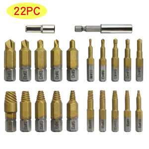 Spiral Flute Extractor Set 22Pc Titanium Plated HSS4341 For Damaged Screw Removal Repair Tools Imperial Inch <b>Red</b> <b>Box</b> - Product Image 4