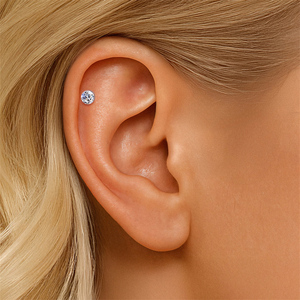 Boucles d'oreilles clous en argent sterling S925 avec moissanite, dos plat, filetage à vis, sertissage clos classique, certificat de bijoux inclus - Product Image 3