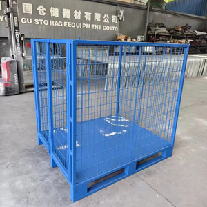 Wire Cage for <strong>Pallet</strong> Metal Storage Container Foldable Steel Wire Rack Heavy Duty <strong>Pallet</strong> Bin - Product Image 1