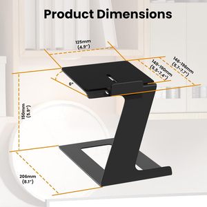 Desktop Speaker <strong>Stand</strong> <strong>Studio</strong> <strong>Monitor</strong> Riser with Vibration Absorption Pad and 5&deg; Incline Design Metal Bookshelf Speaker <strong>Stands</strong> - Product Image 3
