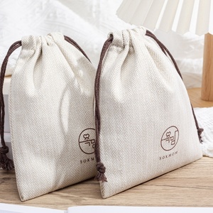 Tùy chỉnh logo thân thiện với môi có thể tái chế xương cá Linen Dây Kéo Túi Đối với trang sức đồng hồ vòng tay nhẫn túi bụi - Product Image 2