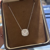 Collier pendentif de luxe classique en or massif 18 carats avec diamant de laboratoire taille cœur et serti halo, certifié IGI