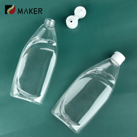 Bouteille en Plastique PET Transparent 500ml pour Savon Liquide, Lave-Vaisselle, Nettoyant Toilette, Lessive ou Produits d'Entretien