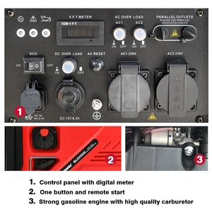 Tay/điện xi lanh đơn khẩn cấp xách tay Xăng AC Single phase <span class=keywords><strong>5KW</strong></span> 230/120V im lặng biến tần Máy Phát Điện Xăng - Product Image 6