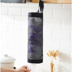 Kitchen Garbage Bag Storage Hanging Bag Round Wall Mounted Plastic Bag Organizer Punch Free Non Woven Fabric - Product Image 3