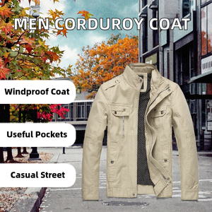 Chaqueta Casual para Hombre, Cuello Camisero, Manga Larga, Cierre de Botón, Acolchada, Sin Mangas, con Bolsillos - Product Image 2