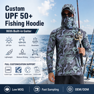 Sudadera de Pesca Personalizada para Hombre con Protección <span class=keywords><strong>Solar</strong></span> UPF 50+ y Cuello Ajustable de Secado Rápido OEM/ODM - Product Image 5