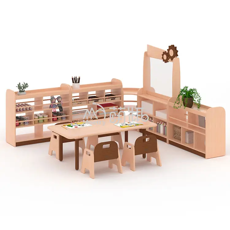 Moetry Holz Kindergarten Klassen zimmer Kunst Ecke Setup Kinder Montessori Möbel