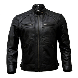 Nueva chaqueta de cuero para hombre, chaquetas de cuero para moto para hombre, nuevas chaquetas de moto de alta calidad - Product Image 1