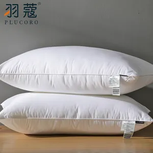 Down Pillow Best Quality Customized Size 233T Cotton Down Proof Filling White 5 Stars Hotel Pillow