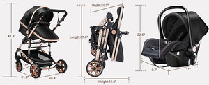 JXB Navidad EN1888 Venta al por Mayor 3 en 1 Buena Calidad Nuevo Diseño Negro Lujoso para Bebé en Venta - Product Image 4