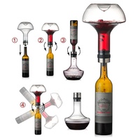 Décanteur à vin en verre de cristal avec aérateur intégré, Carafe à vin rouge, 100% sans plomb, aérateur à main