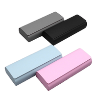 Étui à lunettes rectangulaire grand format personnalisé avec logo d'usine, en PU semi-rigide, vente en gros, style tendance