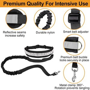 Hand Free Reflective Elastic <b>Pet</b> <b>Leash</b> Waist Bag Set Adjustable Breathable Durable Medium Size Running Sports - Product Image 3