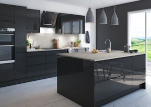 Meubles de <span class=keywords><strong>cuisine</strong></span> modernes <span class=keywords><strong>haut</strong></span> de gamme : armoires murales en bois pour rangement, design de garde-manger autoportant, armoires de <span class=keywords><strong>cuisine</strong></span> bleues - Product Image 4