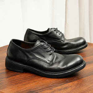 Chaussures de travail de luxe en cuir de vache véritable à lacets pour hommes, style brogue, pour mariage et affaires, idéales pour l'automne - Product Image 1