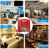 Sirène d'alarme incendie 12V 24V avec son et lumière stroboscopique pour système de sécurité domestique, bureau, hôtel, restaurant