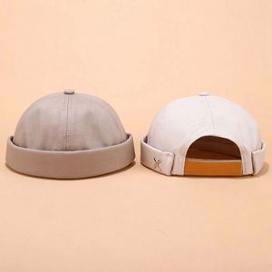 Vente en gros Nouvelle mode Meilleures ventes Haute qualité Bérets en coton, Casquettes snapback Melon et Casquettes Docker pour hommes avec logo métallique - Product Image 4