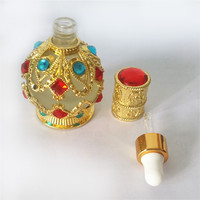 Fabricants de flacons de parfum en métal doré égyptien de 15 ml, décoratifs et de collection