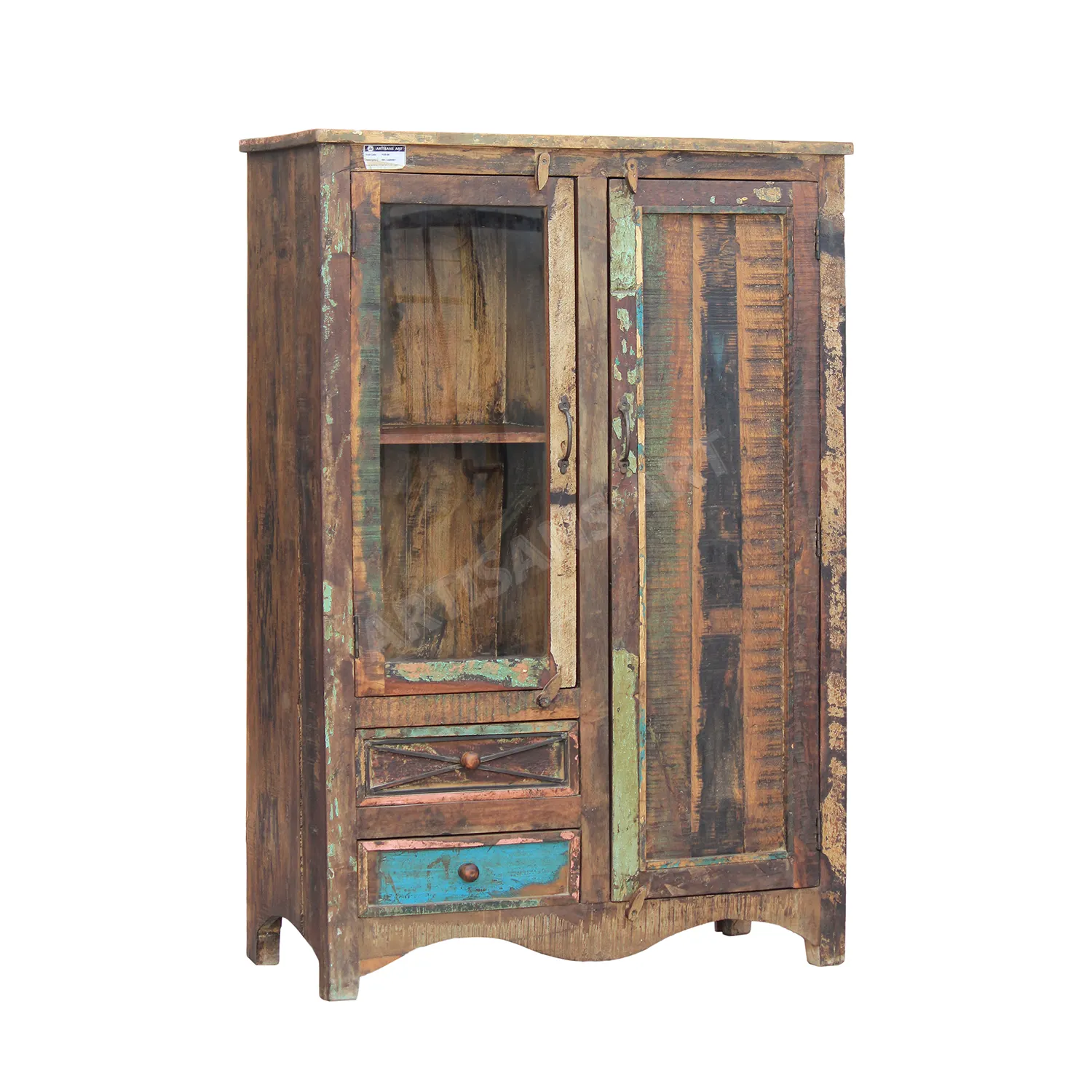 Indischer alter rustikaler Altholz-Mehrzweck-Kleider schrank Vintage Reclaimed Wood Antique Cabinet Furniture Lieferant und Hersteller