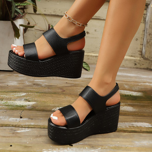 Women 34- Wedge <b>Sandals</b> Thick Sole Summer New Style Platform Open-Toe Roman <b>Sandals</b> - Product Image 1