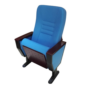 Silla de Teatro Tapizada en Azul con Reposabrazos para Auditorio y Estadio - Product Image 4