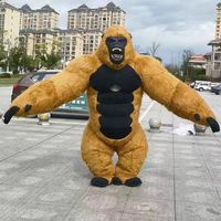 Costume de mascotte gonflable King Kong Gorilla en peluche pour adultes, promotion d'événements, Halloween, carnaval, unisexe, détection d'aiguilles