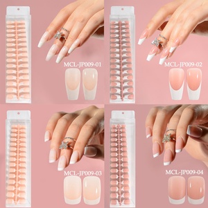 Fácil de usar, varios tamaños de <span class=keywords><strong>manicura</strong></span> redonda corta, cubierta de decoración de uñas postizas, puntas de uñas francesas artificiales para mujeres - Product Image 4