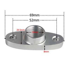 อะแดปเตอร์หน้าแปลนจ่ายน้ำมันเทอร์โบ Poyracing 1/2 Npt สำหรับ T3 T4 GT40 GT55 Odf-02 สีเงิน - Product Image 2