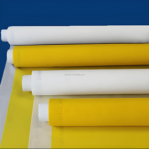 Rollo de Malla de Monofilamento de Poliéster Amarillo/Blanco para Serigrafía, 43T 77T 100T 120T 110 200 250 305 Mallas para Impresión en Serigrafía - Product Image 1