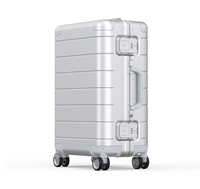 Valise d'affaires de cabine 20 pouces Gen 2 en alliage Al-Mg, avec fermeture éclair anti-explosion, roues en caoutchouc TPE et serrure TSA