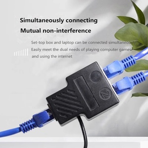 RJ45 1 to 2 네트워크 확장 인터넷 스플리터 커넥터 8P8C LAN 인터페이스 네트워크 티 USB 전원 케이블 액세서리 블랙 - Product Image 6