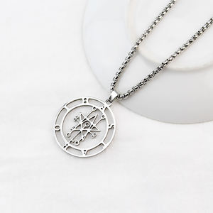 สร้อยคอสแตนเลสสตีลลายตราแอสตารอธ ซิกิล โกเอเทีย ตราซามาน ตราปีศาจ ตราซาตาน ตราซาตานิก ป้ายติดเสื้อ เครื่องประดับ สร้อยคอผู้หญิง - Product Image 5