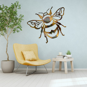 Decorazioni per interni ed <span class=keywords><strong>esterni</strong></span> di api di rabarbaro realizzate in metallo decorazione per pareti di api in metallo Color taglio Laser - Product Image 3