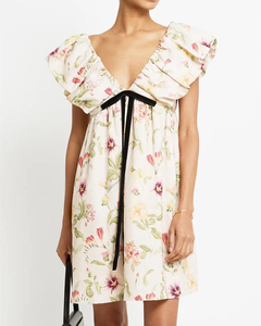 Vestido Corto <span class=keywords><strong>de</strong></span> Verano 2025 para Mujer, Sin Mangas, Cuello en V Profundo, Tirantes Cruzados, Cintura Ajustada con Lazo, Estilo Informal para <span class=keywords><strong>Fiesta</strong></span> o Cóctel - Product Image 6
