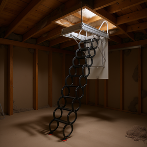 Escalera Retráctil de Techo de Acero Aleado, 9.2 Pies de Altura, Capacidad de 660 Libras, 13 Peldaños, Uso Doméstico - Product Image 2