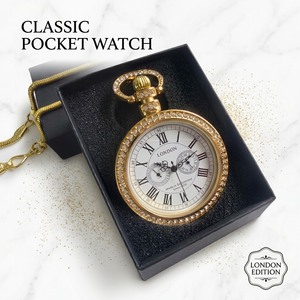 Montre de poche de luxe en or et diamants, vente en gros, chiffres romains vintage, mécanique, avec chaîne, logo personnalisé, fabricant de montres de poche - Product Image 1