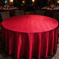 Nappe ronde en jacquard de luxe, linge de table élégant en satin pour hôtel, mariage, banquet et décoration de fête