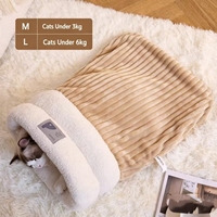 Coussin pour chat carré moderne en mousse épaisse et chaude avec rembourrage en polyester, lavable, pour une utilisation en intérieur toute l'année