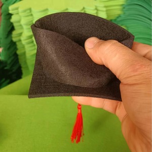Mini Cappello da Dottore in Feltro per Bambini, Decorazione per Feste di Laurea, Bottiglie di Vino, Fiori, Torte, con Nappa - Product Image 3