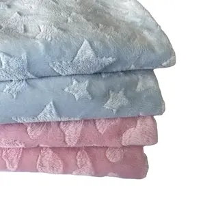 Top quality soft polyester custom brush pattern minky fabric baby blanket