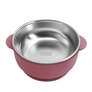 Bol en acier inoxydable à ventouse en silicone pour bébé de 1 an et plus, profondeur 4-8 cm, anti-chute, écologique, durable, récipient de rangement - Product Image 1
