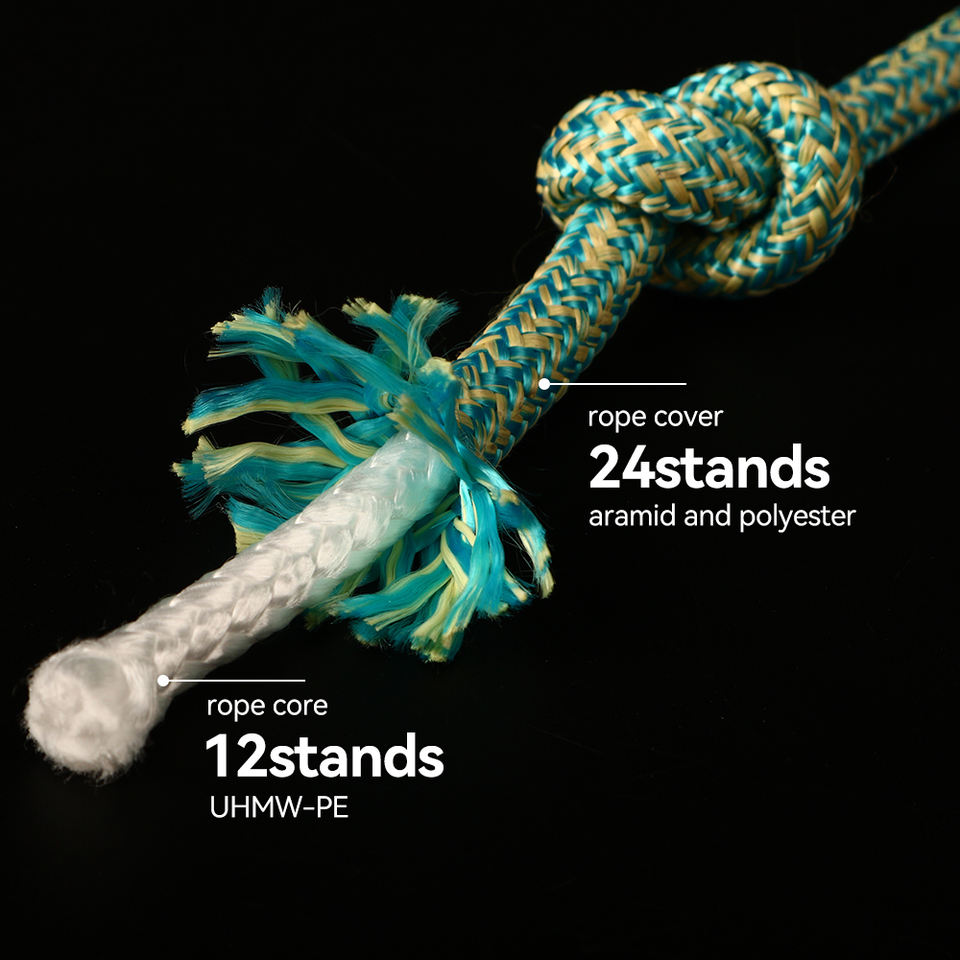Sheath Rope COREROPE 7mm Aramid Polyester Sheath UHMWPE Core Double Braided High ...