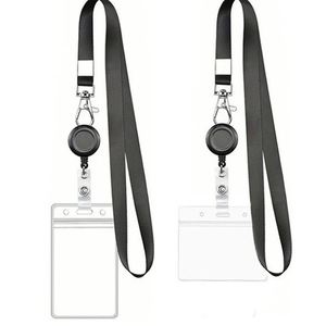 Waterproof PVC Transparent Durable Portable Retractable Lanyard Zipper Seal Office Exhibition <b>Security</b> ID <b>Badge</b> Holder - Product Image 2