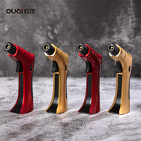 Briquet torche à gaz butane rechargeable de luxe pour camping en extérieur avec flamme personnalisable