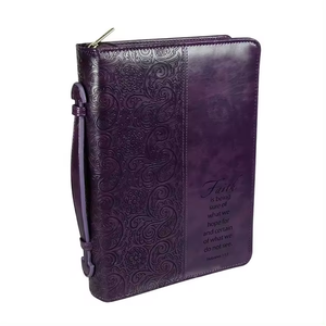 Cubierta de libro vintage CUBIERTA DE LA <span class=keywords><strong>Biblia</strong></span> organizador de cuero PU personalizado con asa de transporte - Product Image 4