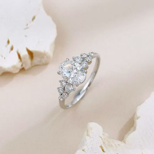 <span class=keywords><strong>Anillo</strong></span> de Diamante Cultivado en Laboratorio de Gran Quilate, Amor Eterno, Chapado en <span class=keywords><strong>Oro</strong></span> Blanco de 18K, <span class=keywords><strong>Anillo</strong></span> de Compromiso Solitario Versátil y Elegante para Mujer - Product Image 2