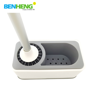 Ensemble brosse de toilette et support de rangement en PET, prix usine, brosse de nettoyage avec manche en <span class=keywords><strong>aluminium</strong></span>, accessoires de salle de bain - Product Image 4