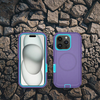 Étui de protection robuste en plastique magnétique pour iPhone 16 16 Pro Max 15 14 13 - Coque arrière antichoc avec recharge sans fil